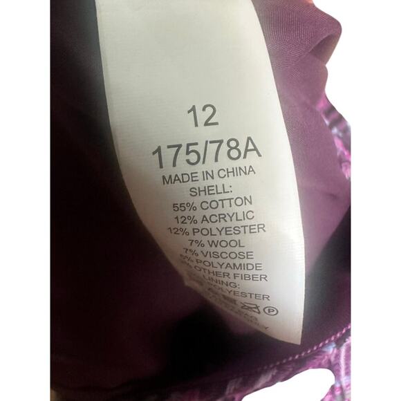 Kate Spade Pink Blue Purple Plaid Metallic Tweed Mini Skirt Fringe Hem Sz 12 - Picture 6 of 7